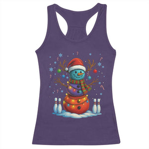 Funny Bowling Christmas Racerback Tank Top Gift For Bowler TS12 Purple Print Your Wear