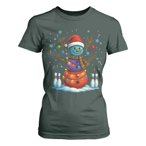 Funny Bowling Christmas T Shirt For Women Gift For Bowler TS12 Dark Forest Green Print Your Wear