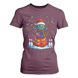 Funny Bowling Christmas T Shirt For Women Gift For Bowler TS12 Maroon Print Your Wear