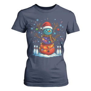 Funny Bowling Christmas T Shirt For Women Gift For Bowler TS12 Navy Print Your Wear