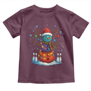Funny Bowling Christmas Toddler T Shirt Gift For Bowler TS12 Maroon Print Your Wear