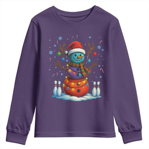 Funny Bowling Christmas Youth Sweatshirt Gift For Bowler TS12 Purple Print Your Wear
