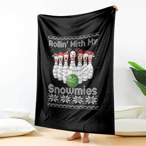 Rollin With My Snowmies Throw Blanket Funny Christmas Bowling Ugly Sweater Gift TS12 Print Your Wear