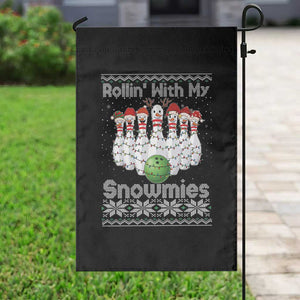 Rollin With My Snowmies Garden Flag Funny Christmas Bowling Ugly Sweater Gift TS12 Print Your Wear