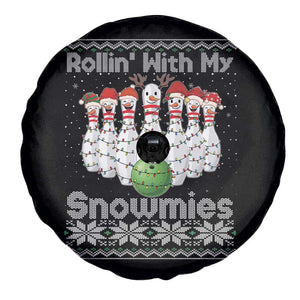 Rollin With My Snowmies Spare Tire Cover Funny Christmas Bowling Ugly Sweater Gift TS12 Print Your Wear