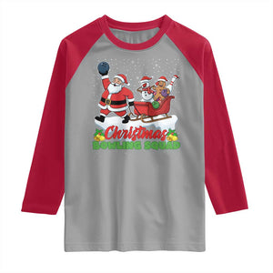 Christmas Bowling Squad Raglan Shirt Funny Holiday Bowler TS12 Sport Gray Red Print Your Wear