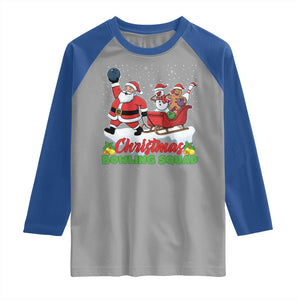 Christmas Bowling Squad Raglan Shirt Funny Holiday Bowler TS12 Sport Gray Royal Print Your Wear