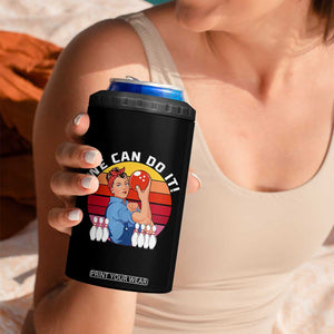 Feminist Bowling 4 in 1 Can Cooler Tumbler We Can Do It TS12 Print Your Wear