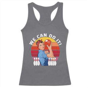 Feminist Bowling Racerback Tank Top We Can Do It TS12 Charcoal Print Your Wear