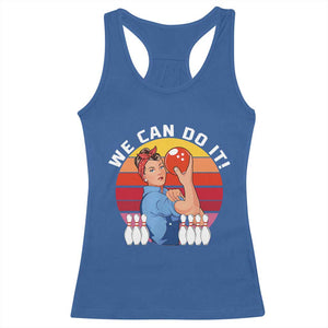 Feminist Bowling Racerback Tank Top We Can Do It TS12 Royal Blue Print Your Wear