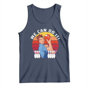 Feminist Bowling Tank Top We Can Do It TS12 Navy Print Your Wear