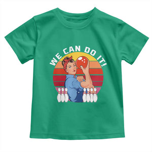 Feminist Bowling Toddler T Shirt We Can Do It TS12 Irish Green Print Your Wear
