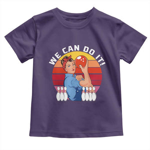 Feminist Bowling Toddler T Shirt We Can Do It TS12 Purple Print Your Wear