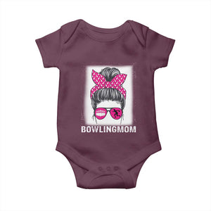 Bowling Mom Life Baby Onesie Funny Bowler Gift TS12 Maroon Print Your Wear