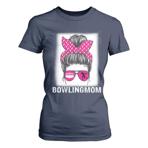 Bowling Mom Life T Shirt For Women Funny Bowler Gift TS12 Navy Print Your Wear