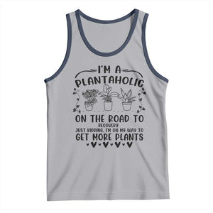 Funny Plant Lover Tank Top Im A Plantaholic On My Way To Get More Plants TS12 Athletic Heather Navy Print Your Wear