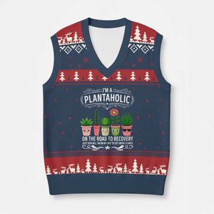 Funny Plantaholic V-Neck Knit Sweater Vest Im On My Way To Get More Plants TS12 Navy Red Print Your Wear