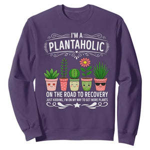 Funny Plantaholic Sweatshirt Im On My Way To Get More Plants TS12 Purple Print Your Wear