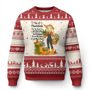 Plantaholic Ugly Christmas Sweater Im On My Way To Get More Plants TS12 Beige Red Print Your Wear