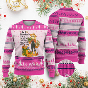 Plantaholic Ugly Christmas Sweater Im On My Way To Get More Plants TS12 Hot Pink Print Your Wear