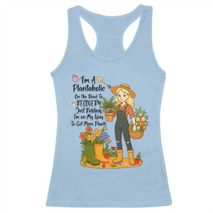 Plantaholic Racerback Tank Top Im On My Way To Get More Plants TS12 Light Blue Print Your Wear