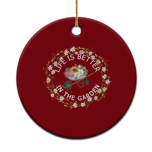 Gardening Lover Gift Ceramic Ornament Life Is Better In The Garden TS12 1pc Red Print Your Wear