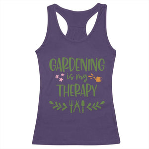 Gardening Is My Therapy Racerback Tank Top Funny Plant Lover TS12 Purple Print Your Wear