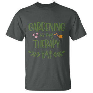 Gardening Is My Therapy T Shirt Funny Plant Lover TS12 Dark Heather Print Your Wear