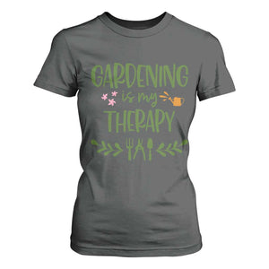 Gardening Is My Therapy T Shirt For Women Funny Plant Lover TS12 Dark Heather Print Your Wear