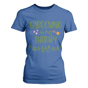 Gardening Is My Therapy T Shirt For Women Funny Plant Lover TS12 Royal Blue Print Your Wear
