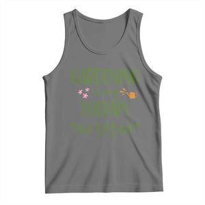Gardening Is My Therapy Tank Top Funny Plant Lover TS12 Black Heather Print Your Wear
