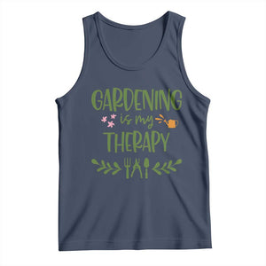 Gardening Is My Therapy Tank Top Funny Plant Lover TS12 Navy Print Your Wear