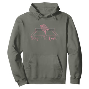 Slay The Court Tennis Girl Hoodie Gift For Sport Lover TS12 Military Green Print Your Wear