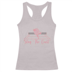 Slay The Court Tennis Girl Racerback Tank Top Gift For Sport Lover TS12 Ice Gray Print Your Wear