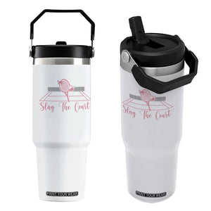 Slay The Court Tennis Girl Flip Straw Tumbler Gift For Sport Lover TS12 One Size: 30 oz White Print Your Wear