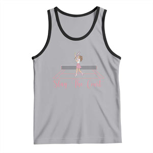 Slay The Court Queen Tank Top Funny Tennis Player Gift For Women TS12 Athletic Heather Black Print Your Wear