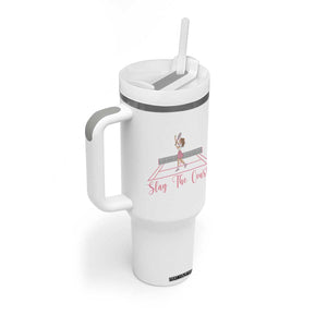 Slay The Court Queen Tumbler With Handle Funny Tennis Player Gift For Women TS12 Print Your Wear
