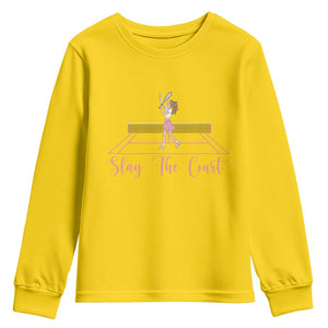 Slay The Court Queen Youth Sweatshirt Funny Tennis Player Gift For Women TS12 Daisy Print Your Wear