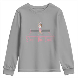 Slay The Court Queen Youth Sweatshirt Funny Tennis Player Gift For Women TS12 Sport Gray Print Your Wear