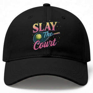 Slay The Court Queen Baseball Cap Witty Tennis Player Gift For Girls TS12 Print Your Wear