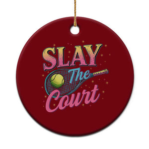 Slay The Court Queen Ceramic Ornament Witty Tennis Player Gift For Girls TS12 1pc Red Print Your Wear