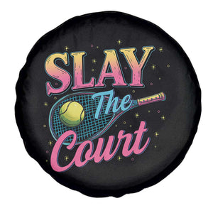 Slay The Court Queen Spare Tire Cover Witty Tennis Player Gift For Girls TS12 Print Your Wear