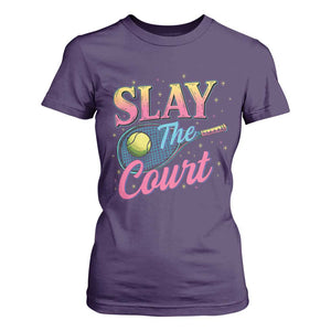 Slay The Court Queen T Shirt For Women Witty Tennis Player Gift For Girls TS12 Purple Print Your Wear