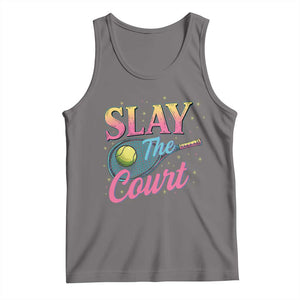 Slay The Court Queen Tank Top Witty Tennis Player Gift For Girls TS12 Deep Heather Print Your Wear