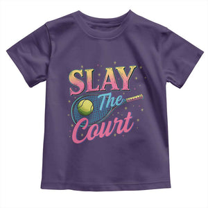Slay The Court Queen Toddler T Shirt Witty Tennis Player Gift For Girls TS12 Purple Print Your Wear