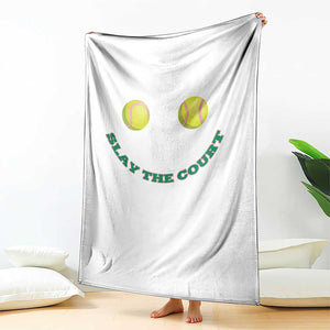 Slay The Court Tennis Girl Throw Blanket Funny Tennis Player Gift TS12 Print Your Wear
