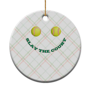 Slay The Court Tennis Girl Ceramic Ornament Funny Tennis Player Gift TS12 1pc Christmas Plaid Print Your Wear