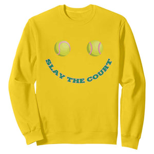 Slay The Court Tennis Girl Sweatshirt Funny Tennis Player Gift TS12 Daisy Print Your Wear