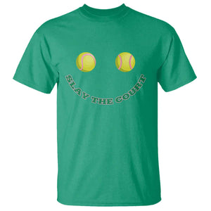 Slay The Court Tennis Girl T Shirt Funny Tennis Player Gift TS12 Irish Green Print Your Wear