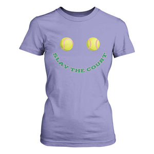 Slay The Court Tennis Girl T Shirt For Women Funny Tennis Player Gift TS12 Violet Print Your Wear